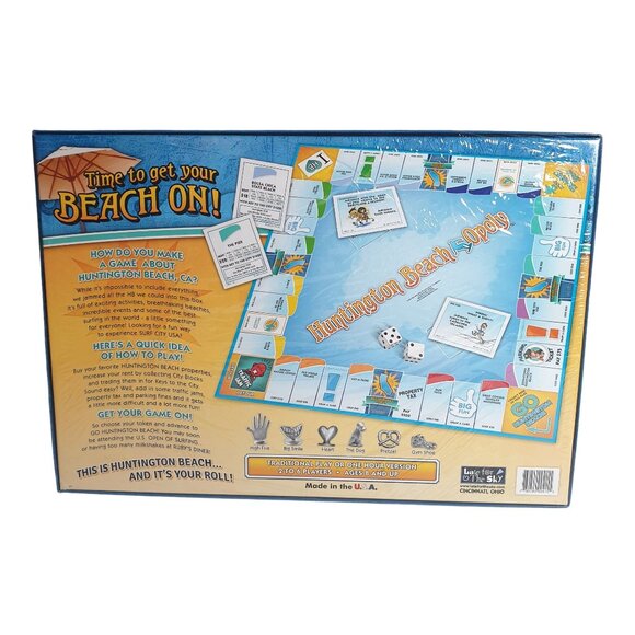 Huntington Beach-Opoly Board Game Night Surf City Property Trading New Florida - Picture 2 of 3